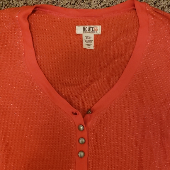 Orange Waffle Sparkle Top - Picture 2 of 4